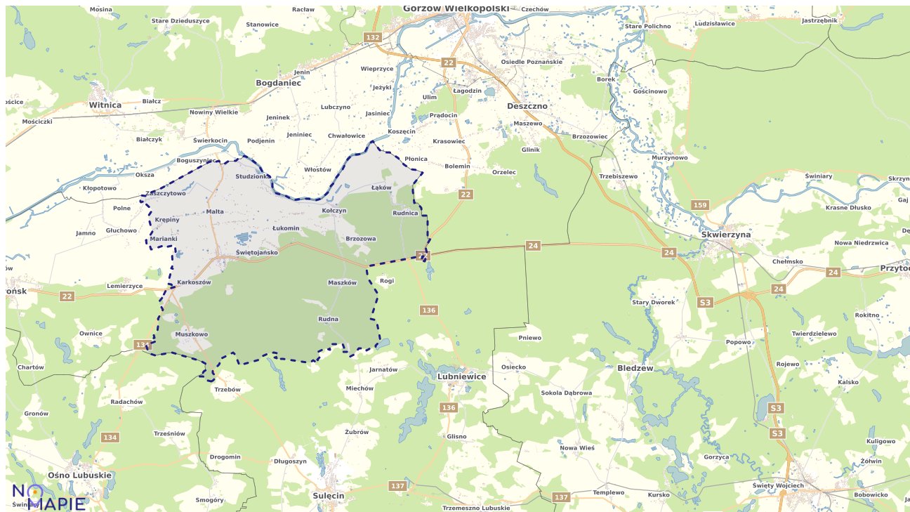 Mapa obszarów ochrony przyrody Krzeszyc